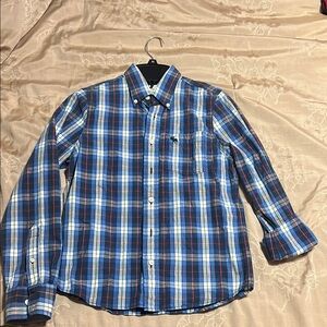 Abercrombie & Fitch Blue and Red Button Down Shirt